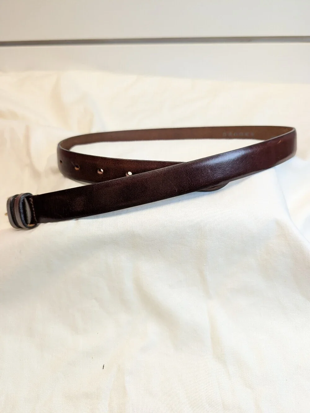 Brooks Brothers VTG Brown Leather Belt Size M with Brass Buckle EUC